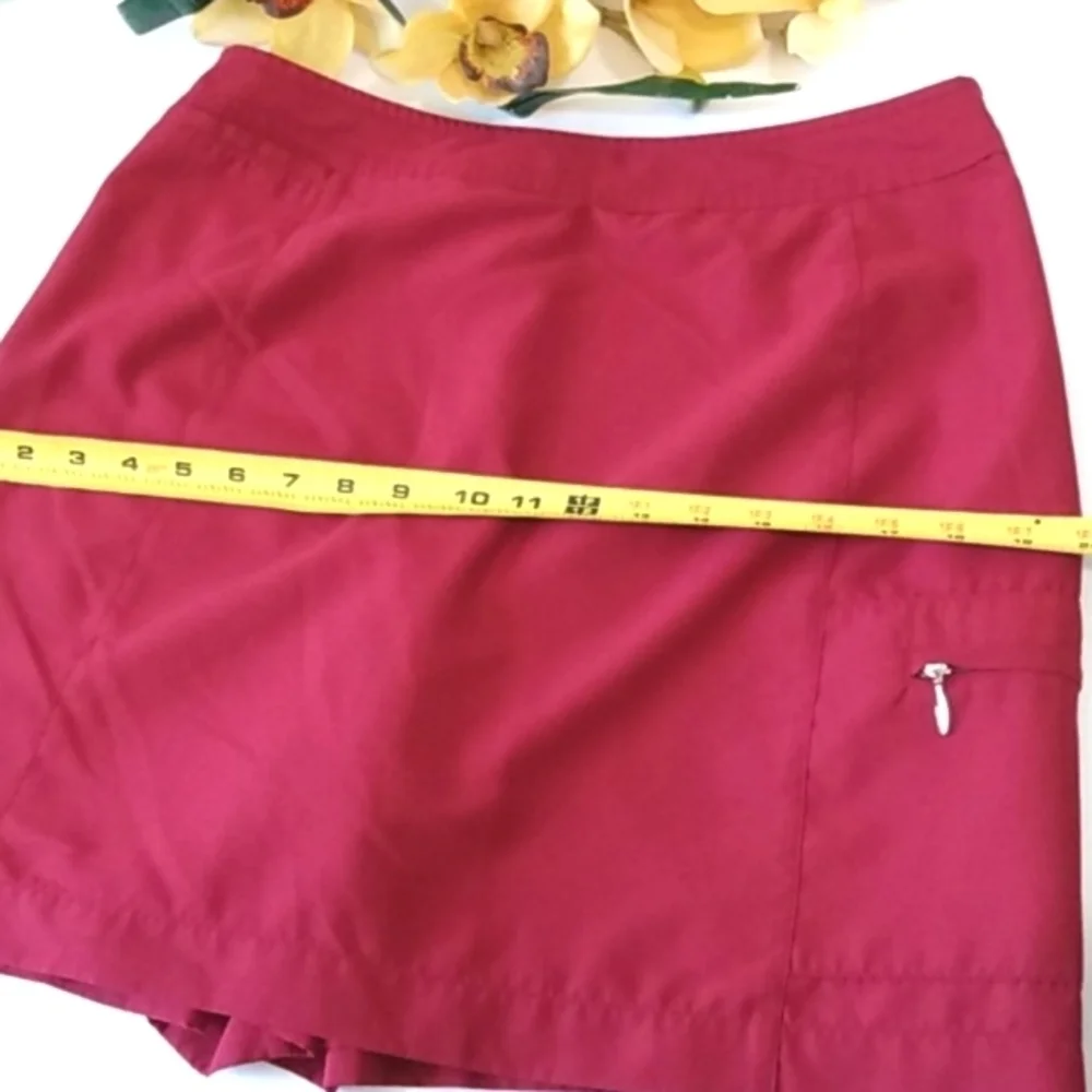 IZOD BURGUNDY SKORT SHORTS SKIRT SIZE 10 - Picture 10 of 11